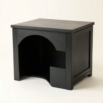 Hazel Crossing Empty Furniture-Style Litter Enclosure - Black (synthetic illustration; no displayed measurements)