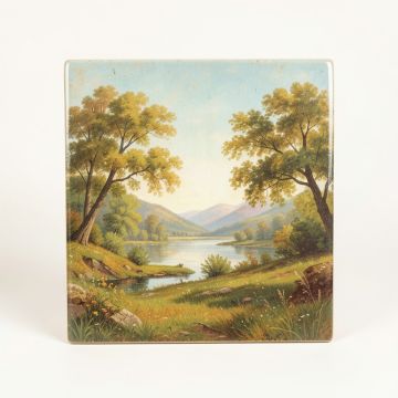 30 '' X 18 '' Ceramic Albert Bierstadt Landscape Painting Decorative Mural Tile 422 : 6 '' X 6 '' ( Set Of 15 ) (synthetic illustration; no displayed measurements)