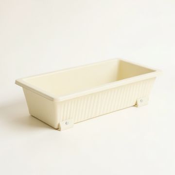 Holly Crossing Empty Railing Planter With Integral Brackets - Ivory (synthetic illustration; no displayed measurements)