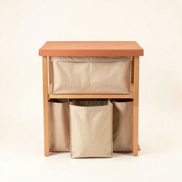 Laurel Crest Laundry Sorting Station With Plain Removable Bags - Terracotta (synthetic illustration; no displayed measurements)