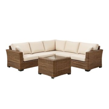 Merlyn 7 Piece Rattan Sectional Seating Group With Cushions