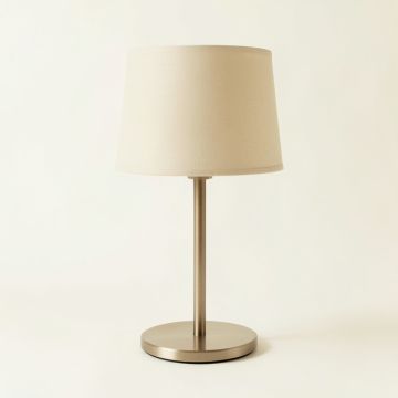 Birch Dale Table Lamp With A Plain Fabric Shade - Beige (synthetic illustration; no displayed measurements)