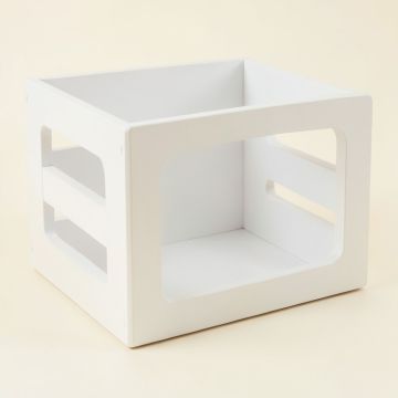 Maple Bridge Empty Furniture-Style Pet Crate - White (synthetic illustration; no displayed measurements)