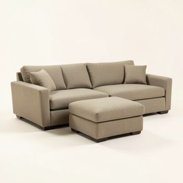 Fontaine 104 '' Wide Sofa & Chaise With Ottoman (synthetic illustration; no displayed measurements)