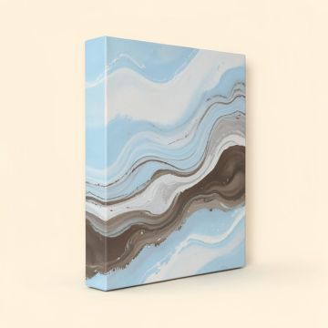 Blue Waves Abstract - Wall Art On Wrapped Canvas (synthetic illustration; no displayed measurements)