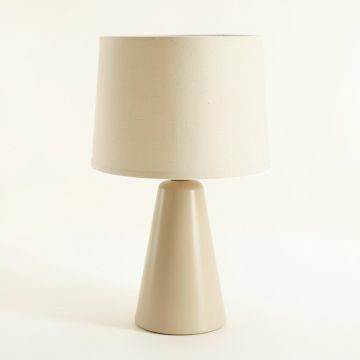 Lake Canyon Table Lamp With A Plain Fabric Shade - Beige (synthetic illustration; no displayed measurements)
