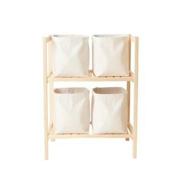 Summit Brook Laundry Sorting Station With Plain Removable Bags - Ivory