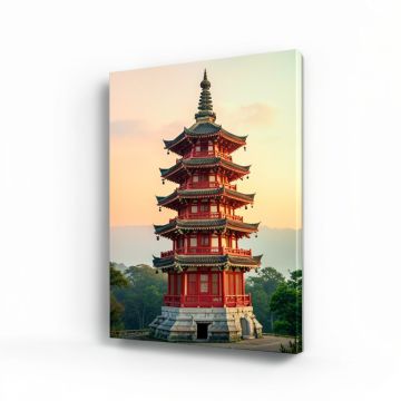 Good Fortune Pagoda By Elena Ray Graphic Art On Wrapped Canvas (synthetic illustration; no displayed measurements)