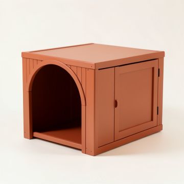 Hazel Crest Empty Furniture-Style Litter Enclosure - Terracotta (synthetic illustration; no displayed measurements)