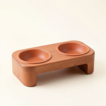 Cliff Arc Pet Feeding Stand With Two Plain Empty Bowls (synthetic illustration; no displayed measurements)