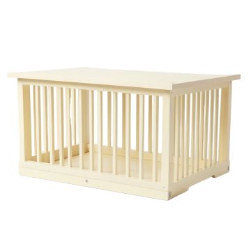 Cedar Branch Empty Furniture-Style Pet Crate - Cream