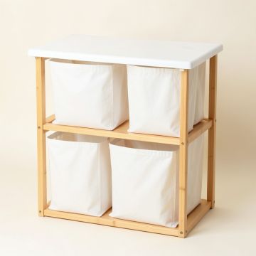 Fern Crossing Laundry Sorting Station With Plain Removable Bags - White (synthetic illustration; no displayed measurements)