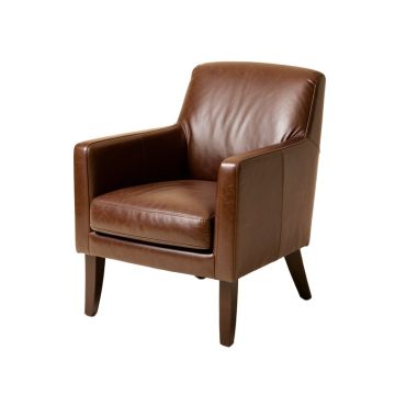 Glenloft Leather Parsons Chair In Brown