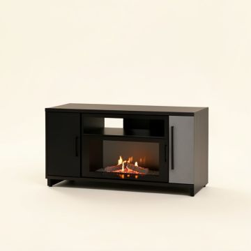 Kohn Tv Stand For Tvs Up To 65 '' With Electric Fireplace Included (synthetic illustration; no displayed measurements)