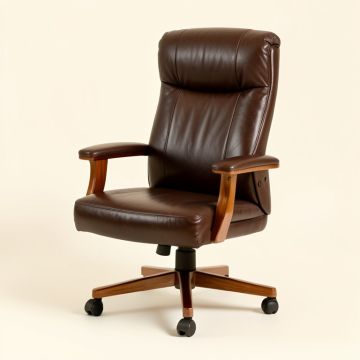 High Back Leather Chair (synthetic illustration; no displayed measurements)