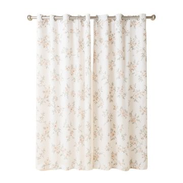 Skrolan Floral Semi-Sheer Grommet Single Curtain Panel