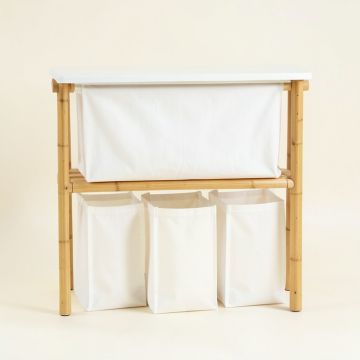 Oak Dell Laundry Sorting Station With Plain Removable Bags - White (synthetic illustration; no displayed measurements)
