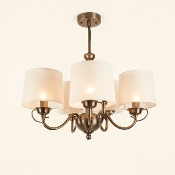 Burton 5 - Light Shaded Drum Chandelier (synthetic illustration; no displayed measurements)