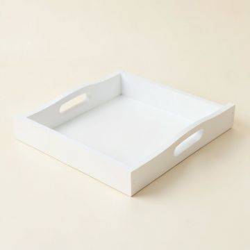 Reed Arc Serving Tray - White (synthetic illustration; no displayed measurements)