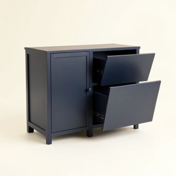 Dawn Dell Freestanding Pull-Out Hamper Cabinet - Navy (synthetic illustration; no displayed measurements)