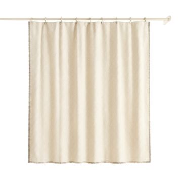 Harbor Crest Shower Curtain Hanging Flat From A Plain Rod - Ivory