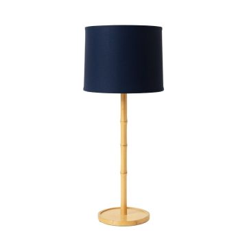 Birch Crest Floor Lamp With A Plain Fabric Shade - Navy (synthetic illustration; no displayed measurements)