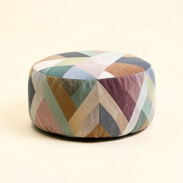 Delasandro 20 '' Round Geometric Pouf Ottoman (synthetic illustration; no displayed measurements)