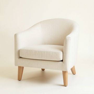 Linden Crest Upholstered Armchair - Ivory (synthetic illustration; no displayed measurements)