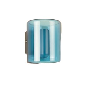Wren Bluff Wall Sconce Mounted On A Plain Wall - Blue