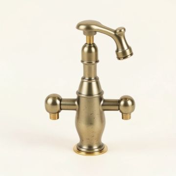 French Country Centerset Bathroom Faucet With Brass Pop-Up Drain (synthetic illustration; no displayed measurements)
