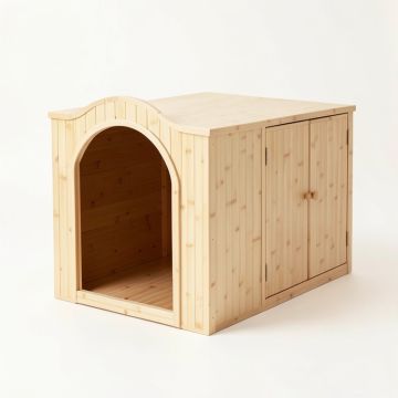 Hazel Bend Empty Furniture-Style Litter Enclosure - Ivory (synthetic illustration; no displayed measurements)