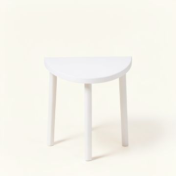 Willow Arc Compact Balcony Table - White (synthetic illustration; no displayed measurements)