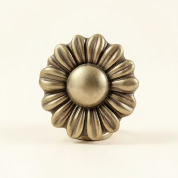 Solid Brass Sunflower Push Button (synthetic illustration; no displayed measurements)