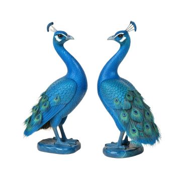 Arfath 2 Piece Peacock Statue Set