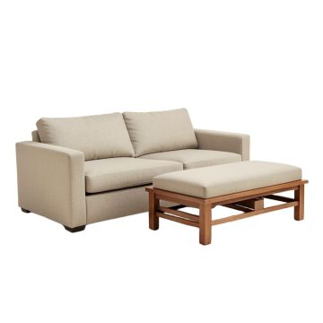 Massillon 103.5 '' Wide Linen Sofa & Chaise With Ottoman