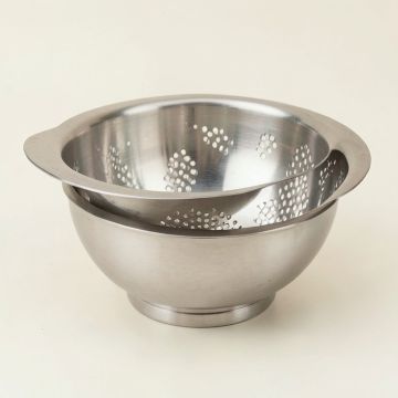 Basic Essentials 2 Piece Stainless Steel Colander Set (synthetic illustration; no displayed measurements)
