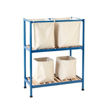Pine Bend Laundry Sorting Station With Plain Removable Bags - Blue