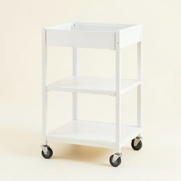 Shore Branch Empty Rolling Workshop Cart - White (synthetic illustration; no displayed measurements)