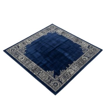 Mod Dino Floor Hand-Tufted Cotton Navy Blue/Gray Area Rug