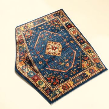 Rodeo Virden Bohemian Eclectic Tribal Aztec Power Loom Blue Rug (synthetic illustration; no displayed measurements)
