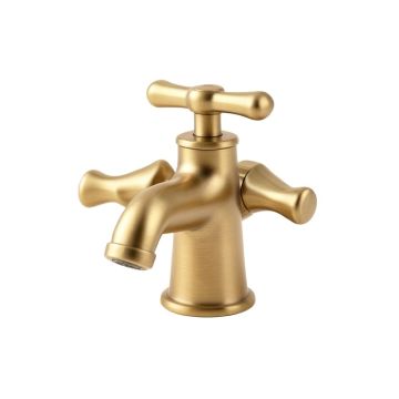 Purist Widespread Bathroom Sink Faucet With Low Cross Handles And Low Spout