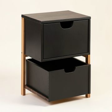 Slate Dell Freestanding Pull-Out Hamper Cabinet - Black (synthetic illustration; no displayed measurements)