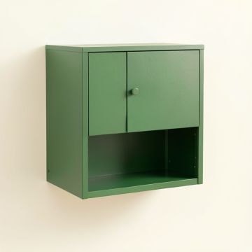 Cedar Arc Wall-Mounted Laundry Cabinet (synthetic illustration; no displayed measurements)