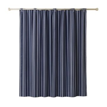 Hill Bluff Shower Curtain Hanging Flat From A Plain Rod - Navy