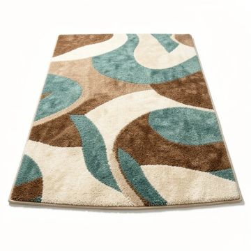Kinde Abstract Beige/Brown/Teal Indoor / Outdoor Area Rug (synthetic illustration; no displayed measurements)