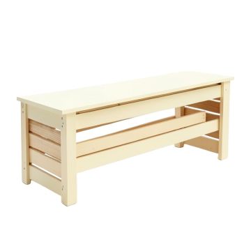 Aspen Crest Narrow Outdoor Storage Bench - Cream