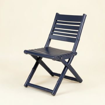 Shore Arc Folding Outdoor Chair - Navy (synthetic illustration; no displayed measurements)