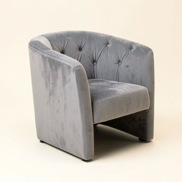 Tufted Velvet Side Chair In Gray (synthetic illustration; no displayed measurements)
