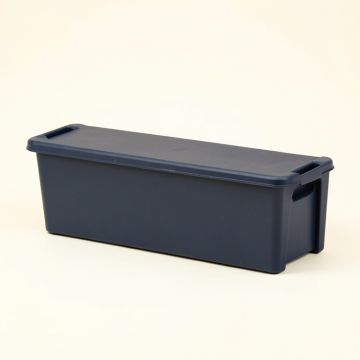 Ash Bridge Narrow Outdoor Storage Bench - Navy (synthetic illustration; no displayed measurements)