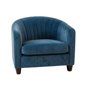 Vale Arc Upholstered Armchair - Blue